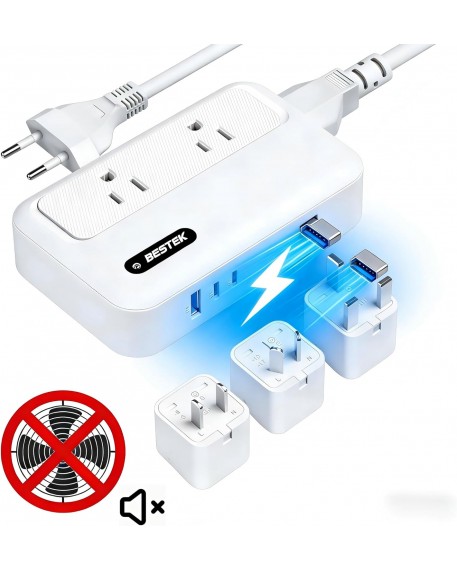 BESTEK 220v to 110v Converter with USB C 35w & Type C/G/A/I Plug Adapter for International Travel